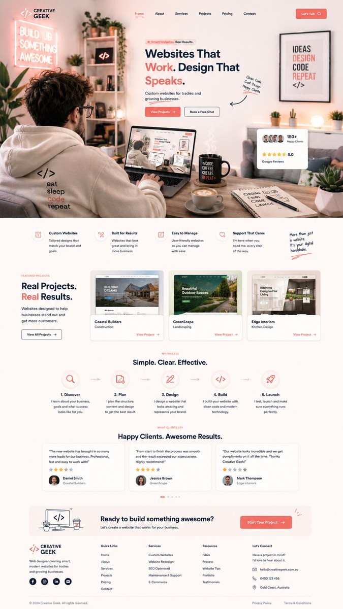 Creative Geek web agency website design project